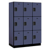Salsbury Industries 18" Wide Triple Tier Wood Locker, 3 Wide, 21" Deep, Blue