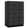 Salsbury Industries 18" Wide Triple Tier Wood Locker, 3 Wide, 24" Deep, Black