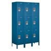 Salsbury Industries 18" Wide Triple Tier Metal Locker, 18" Deep, Blue