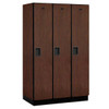 Salsbury Industries 15" Wide Single Tier, 3 Wide Wood Lockers, 21" Deep-Mahogany