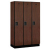 Salsbury Industries 15" Wide Single Tier, 3 Wide Wood Lockers, 18" Deep, Gray