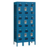 Salsbury Industries Triple Tier Vented Metal Lockers, Blue, Unassembled