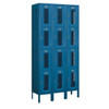 Salsbury Industries 36 Inch Wide Four Tier Vented Metal Lockers, Blue, Assembled