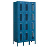 Salsbury Industries 36 Inch Wide 4 Tier Vented Metal Lockers, Blue, Unassembled