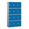Salsbury Industries 38.25 Inch Wide Four Tier Plastic Lockers, Blue,unassembled
