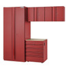 Husky 4-Piece Storage System In Red, 5 Drawer, 92 In. W X 81 In. H X 24 In. D
