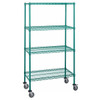 Quantum Storage Systems 4-Wire Shelf Mobile Cart, 24"H X 48"L X 63"H, Green