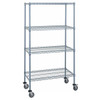 Quantum Storage Systems 4-Wire Shelf Mobile Cart, 24"H X 60"L X 74"H, Gray