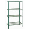 Quantum Storage Systems 4-Shelf Wire Shelving Unit, 24x48x72, Poly Green Epoxy