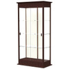 Ghent Waddell Varsity Lighted Espresso Oak Case  W/Sliding Door/Plaque Fab Back
