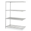 Safco 4-Shelf Industrial Add-On Unit, 48"W X 24"D X 72"H, Metallic Gray