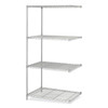 Safco 4-Shelf Industrial Add-On Unit, 36"W X 24"D X 72"H, Metallic Gray