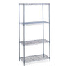 Safco 4-Shelf Industrial Wire Shelving, 36"W X 24"D X 72"H, Metallic Gray