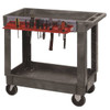 Quantum Storage Systems 3-Shelf Cart With Tool Holder, 29-1/4"X15-1/4", Gray