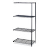 Safco 4-Shelf Industrial Add-On Unit, 36"W X 18"D X 72"H, Black