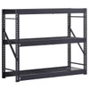 Husky 3-Tier Steel Freestanding Garage Storage Shelving Unit, 65"X54"X24", Black