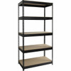 Lorell Fortress Riveted Steel Shelving 5 Shelves 72" X 36" X 18" Black