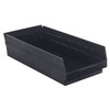 Quantum Storage Systems Economy Shelf Bin, 17-7/8x8-3/8x4", Black, Case Of 10