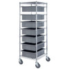 Quantum Storage Systems Bin Cart Mobile Chrome 21"W X 24"L X 69"H (Dg93060gy)