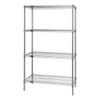 Quantum Storage Systems 4 Wire Shelf Starter Kit, 14" X 36" X 74", Stainless