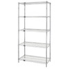 Quantum Storage Systems 5 Wire Shelf Starter Kit, 12" X 48" X 74", Stainless