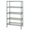 Quantum Storage Systems 5 Wire Shelf Starter Kit, 24" X 36" X 74", Proform Green