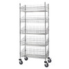 Quantum Storage Systems Mobile 5 Wire Basket Unit With 2 Shelves, 24"X60"X80"