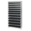 Quantum Storage Systems 12 Wire Shelf Unit With 88 Conductive Bins, 12"X36"X74"