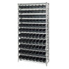 Quantum Storage Systems 12 Wire Shelf Unit With 88 Conductive Bins, 24"X36"X74"