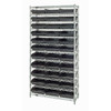 Quantum Storage Systems 12 Wire Shelf Unit With 33 Conductive Bins, 18"X36"X74"