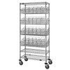 Quantum Storage Systems Mobile 4 Wire Basket Unit With 3 Shelves, 18"X60"X80"