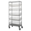 Quantum Storage Systems Mobile 5 Wire Basket Unit With 2 Shelves, 24"X48"X80"