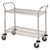 Quantum Storage Systems Mobile Cart With 2 Wire Shelves, 24" X 48" X 37-1/2"