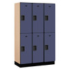 Salsbury Industries Blue-Double Tier Designer Wood Locker 6 Feet X 18 Inches