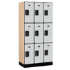 Salsbury Industries Gray- Triple Tier Designer Wood Locker 6 Feet X 18 Inches