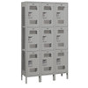 Salsbury Industries Triple Tier-Gray-Vented Metal Locker 6 Feet X 15 Inches