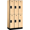 Salsbury Industries Designer Two Tier Wood Locker, Maple, 3-Wide