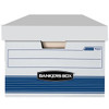 Bankers Box Stor/File White/Blue 65% Recycled Storage Box, Package Of 4