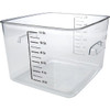 Rubbermaid Commercial 12 Qt Polycarbonate Square Food Storage Container W/ Liter (6-Pack)