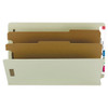 Smead Gray/Green 2-Divider End Tab Classification Folder, Package Of 10