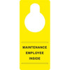 Maintenance Door Tags, Yellow Plastic, 3-1/2 X 8", Package Of 10