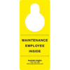 Plastic Door Tags Maintenance Employee Inside, 3-1/2 X 8", Package Of 10