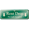 Rent Drop Interior Sign, Green, 9 X 3