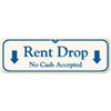 Rent Drop Interior Sign, Ivory, 9 X 3