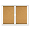 Quartet Enclosed Indoor Cork Bulletin Board Tan 2 Hinged Doors Surface Satin