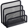 Lorell Mesh Vertical Desktop File Sorter 4 Dividers 5.63" X 5.25" X 3.13" Steel Black