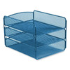 Safco Onyx Triple Tray Desk Organizer, Letter Size, 9.25" X 11.75" X 8", Blue
