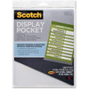 Scotch Clear Display Pocket With Picture Hanging Strips Hold 8.5" X 11"