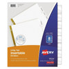 Avery Big Tab Dividers Double-Sided Gold Edge White Clear Tabs Package Of 8