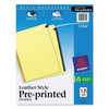 Avery Black Leather Tab Dividers W/Gold Reinforced Edge 1-31 Package Of 31